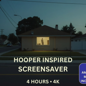 Edward Hopper Inspired 4-Hour 4K Screensaver featuring cinematic urban scenes and ambient digital artwork