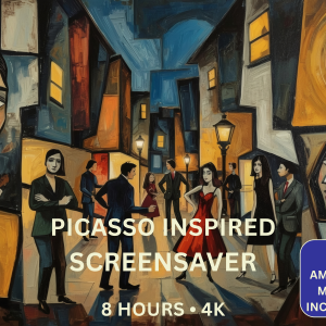 Picasso Inspired 4K Screensaver with cubist artwork and original ambient music in Ultra HD