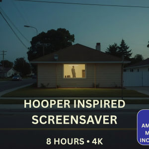 Edward Hopper Inspired 8-Hour 4K Screensaver featuring cinematic city scenes and atmospheric digital artwork