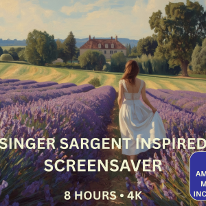 Sargent Inspired 8-Hour 4K Screensaver featuring elegant fine art scenes with relaxing ambient music