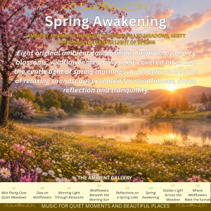 Spring Awakening Ambient Music Album featuring original ambient music inspired by blossom-filled meadows and spring landscapes