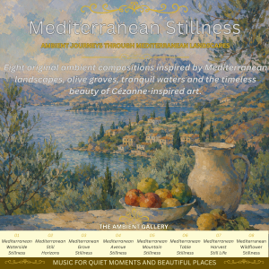 Mediterranean Stillness Ambient Music Album featuring original relaxing music inspired by Mediterranean landscapes and Cézanne-inspired art