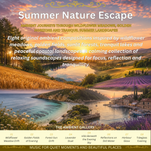 Summer Nature Escape Music Album featuring original ambient music inspired by wildflower meadows, forests, lakes and coastal landscapes