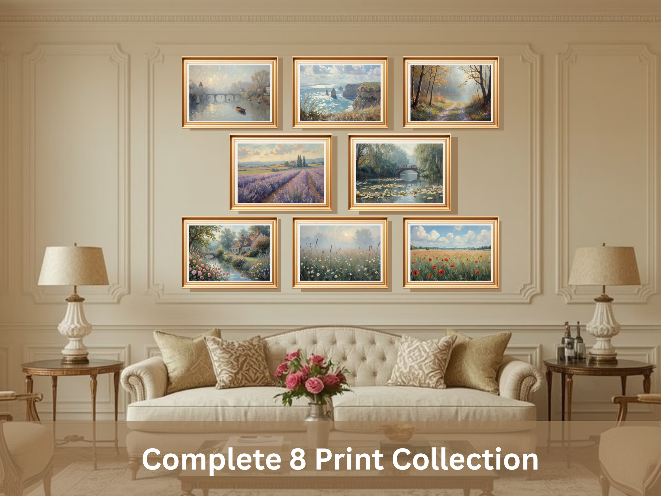 Monet Inspired Wall Art Printable Bundle Digital Artwork