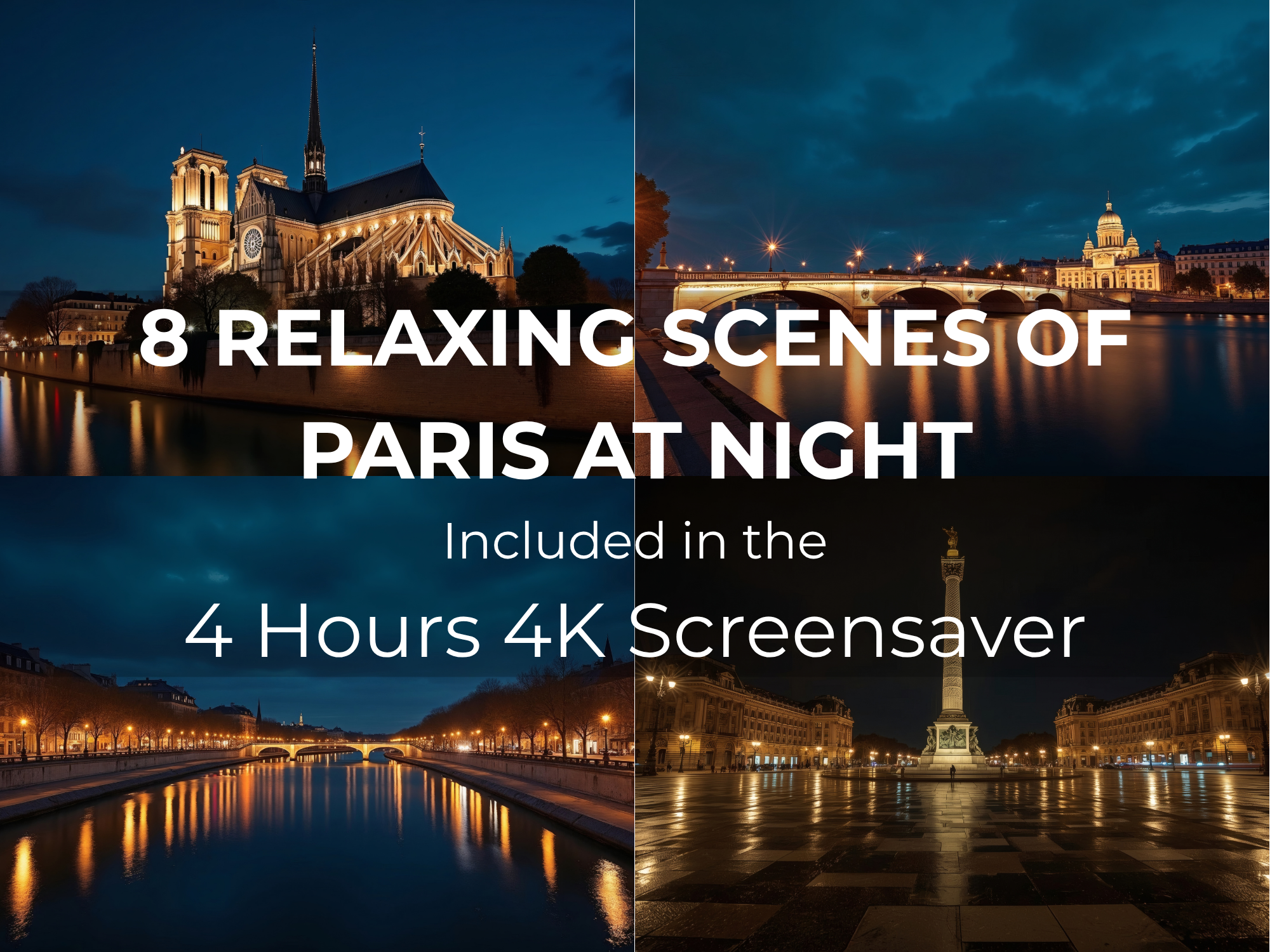 Paris After Dark 4-Hour 4K Screensaver | Famous Paris Landmarks at Night - Image 3