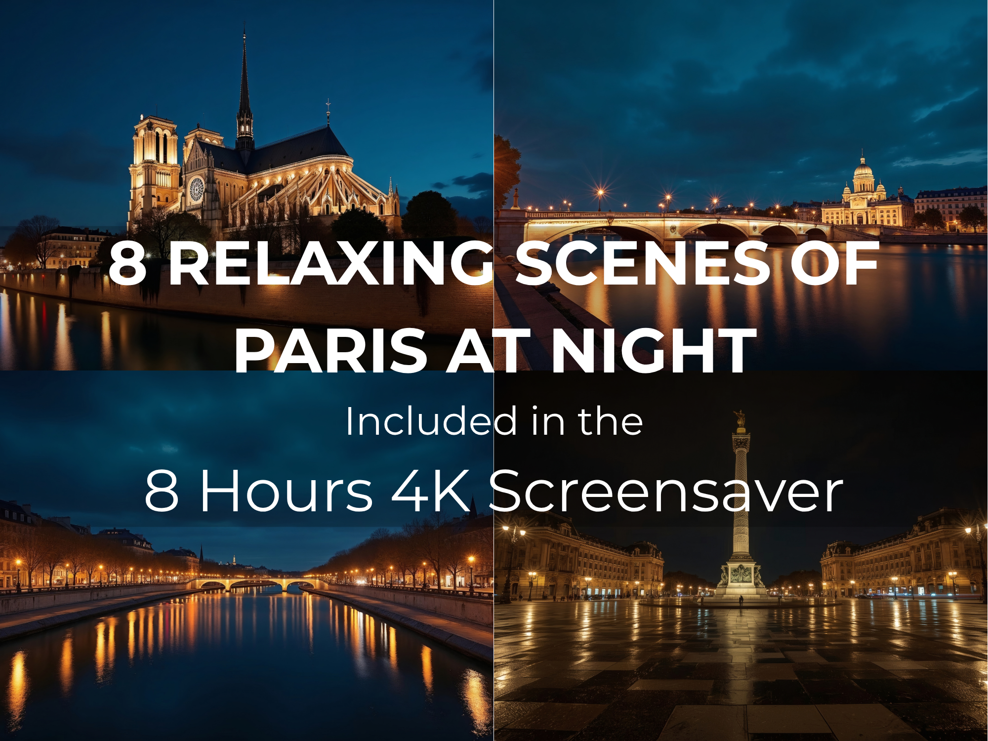 Paris After Dark 8-Hour 4K Screensaver | Famous Paris Landmarks at Night - Image 3