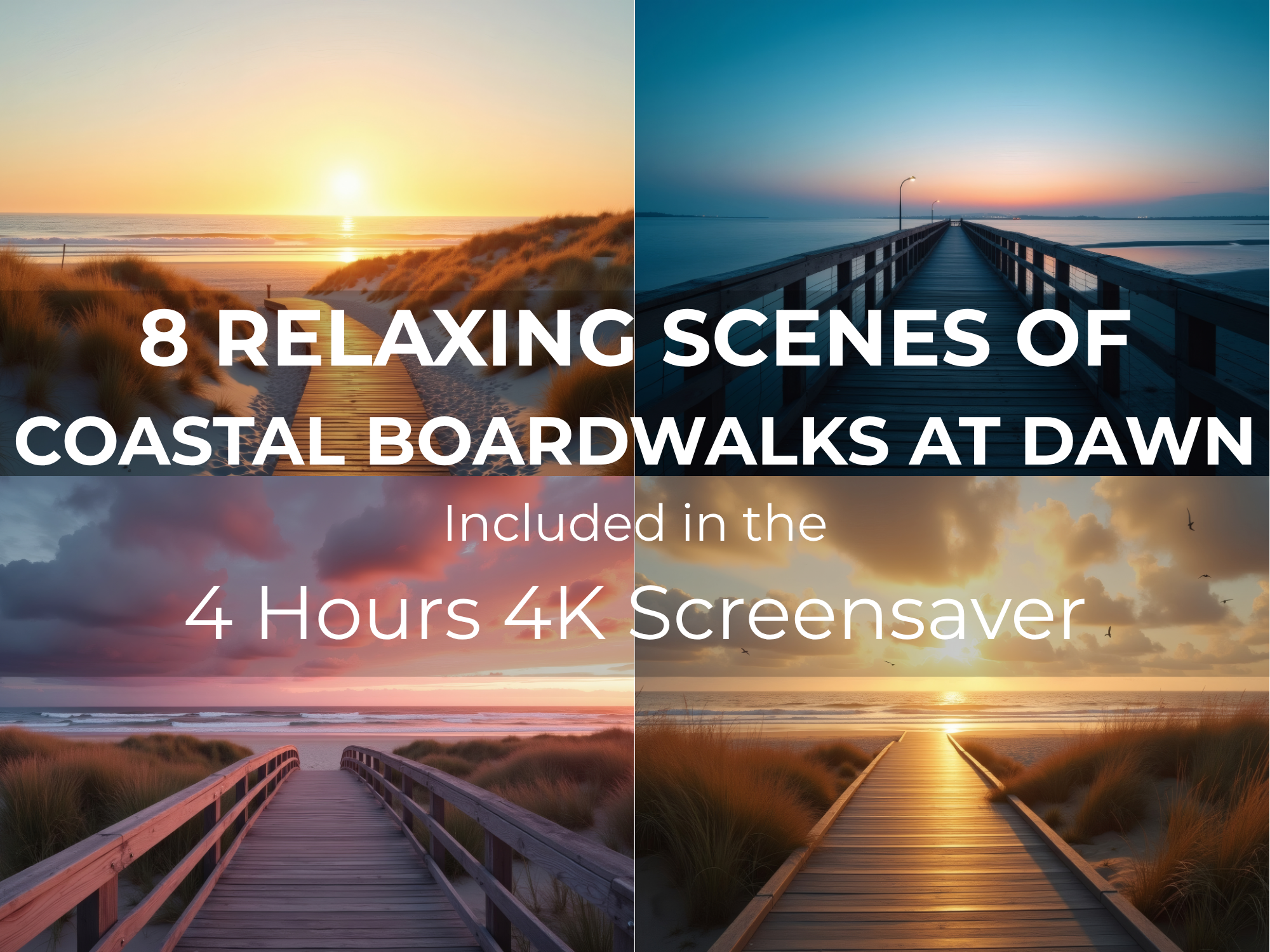 Coastal Boardwalks at Dawn 4-Hour 4K Screensaver - Image 2