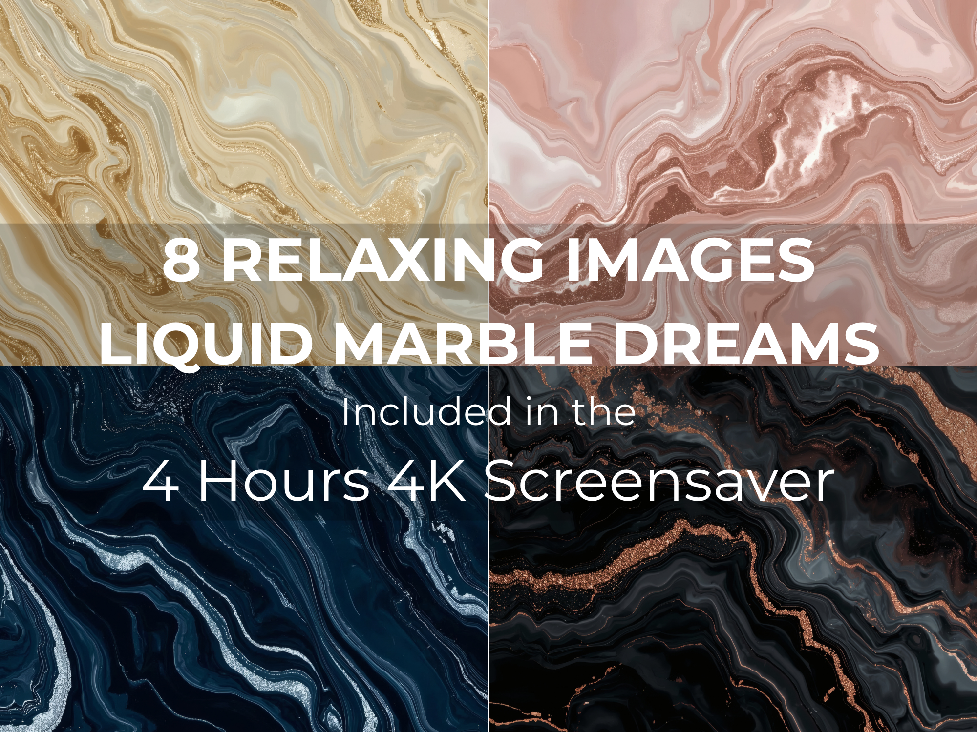 Luxury Liquid Marble 4-Hour 4K Screensaver with Ambient Music - Image 2