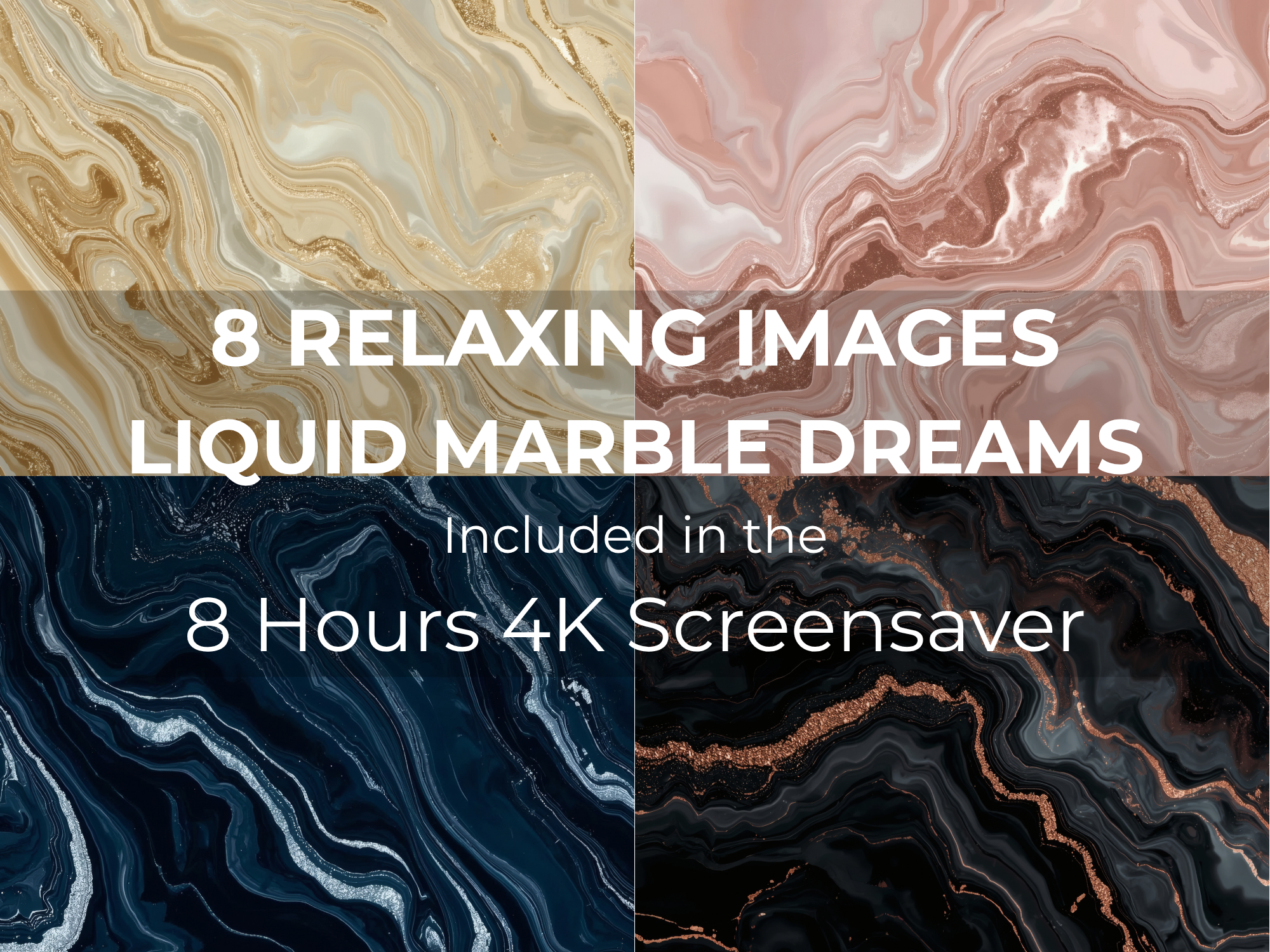 Luxury Liquid Marble 8-Hour 4K Screensaver with Ambient Music - Image 2