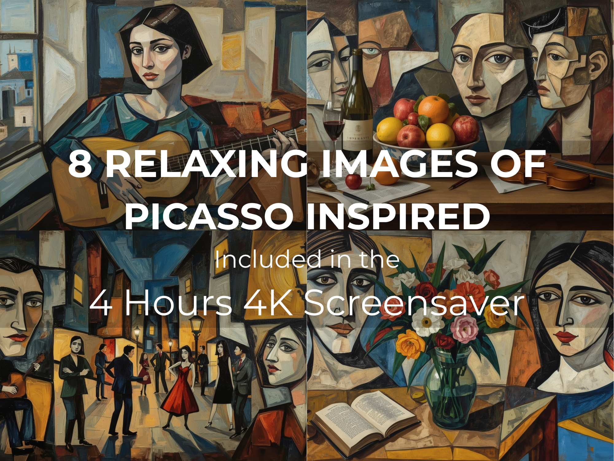 Picasso Inspired 4K Screensaver | 4 Hour Ambient Art & Music Experience - Image 3