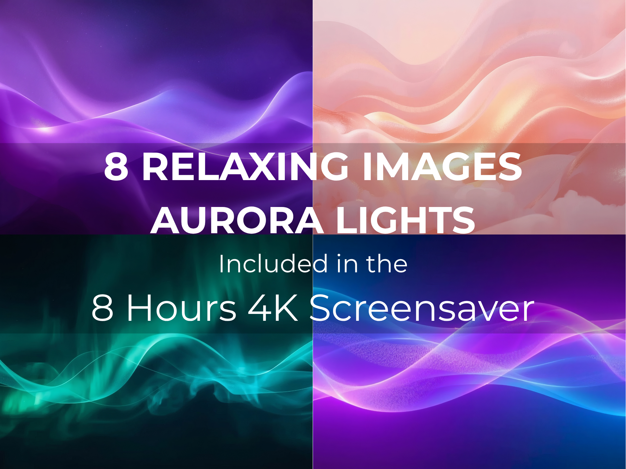 Aurora Lights 8-Hour 4K Screensaver featuring glowing auroras, celestial skies and cosmic ambient visuals