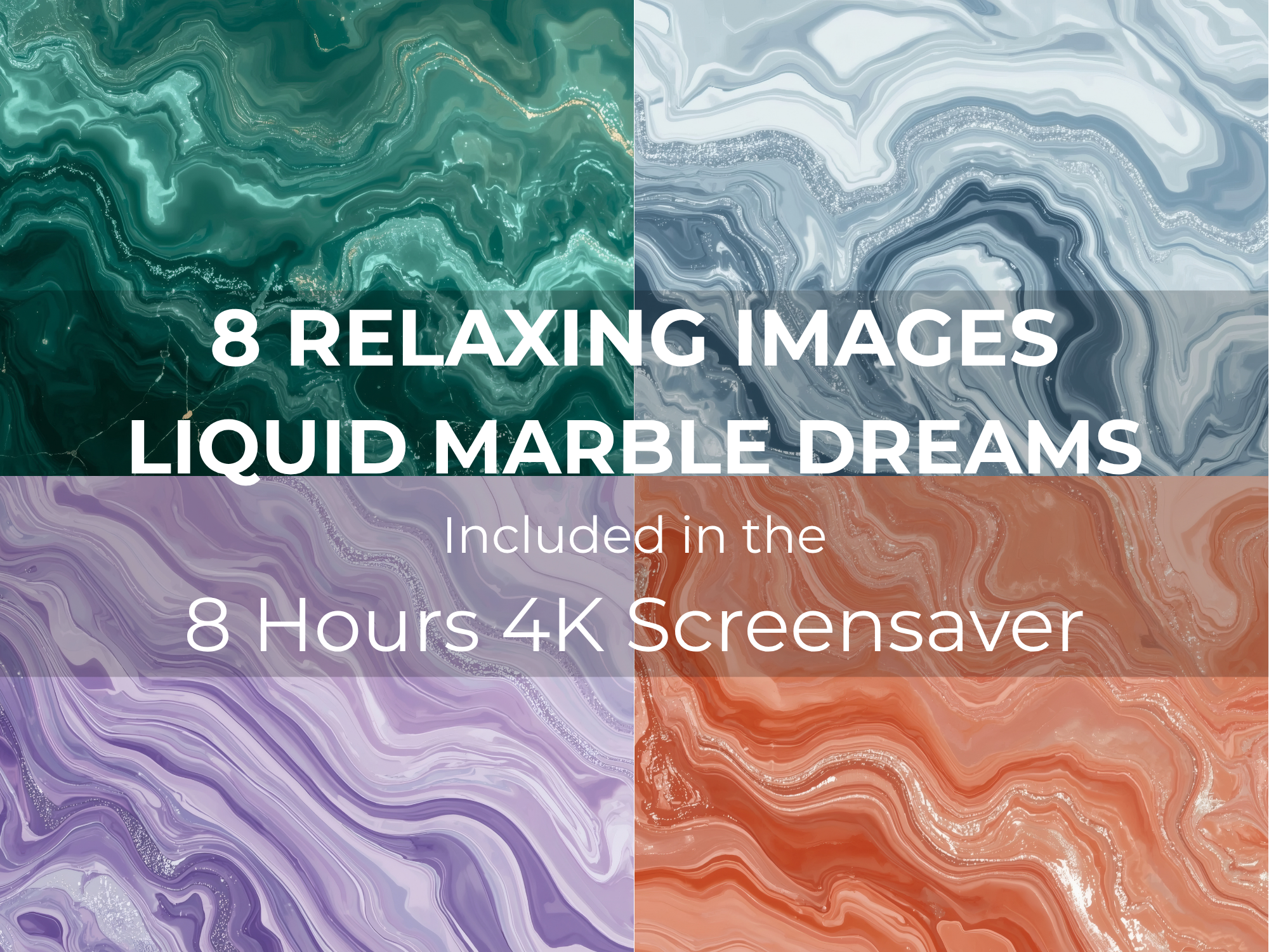Luxury Liquid Marble 8-Hour 4K Screensaver with Ambient Music - Image 3