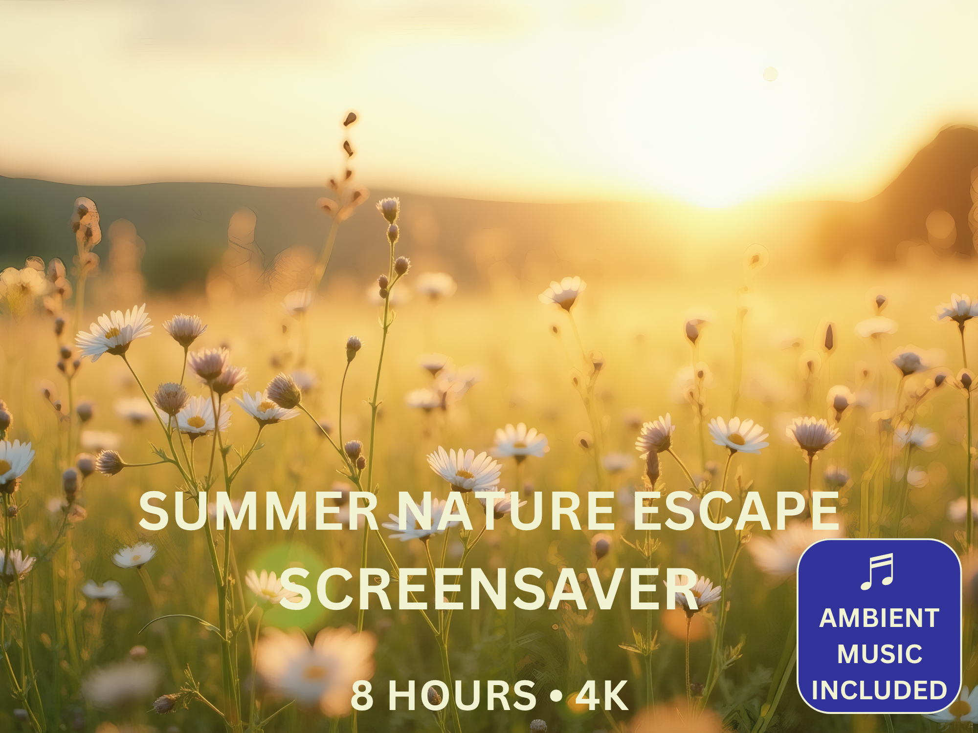 Summer Nature Escape 8-Hour 4K Screensaver featuring mountain lakes, wildflower meadows, coastal beaches, forests and summer landscapes