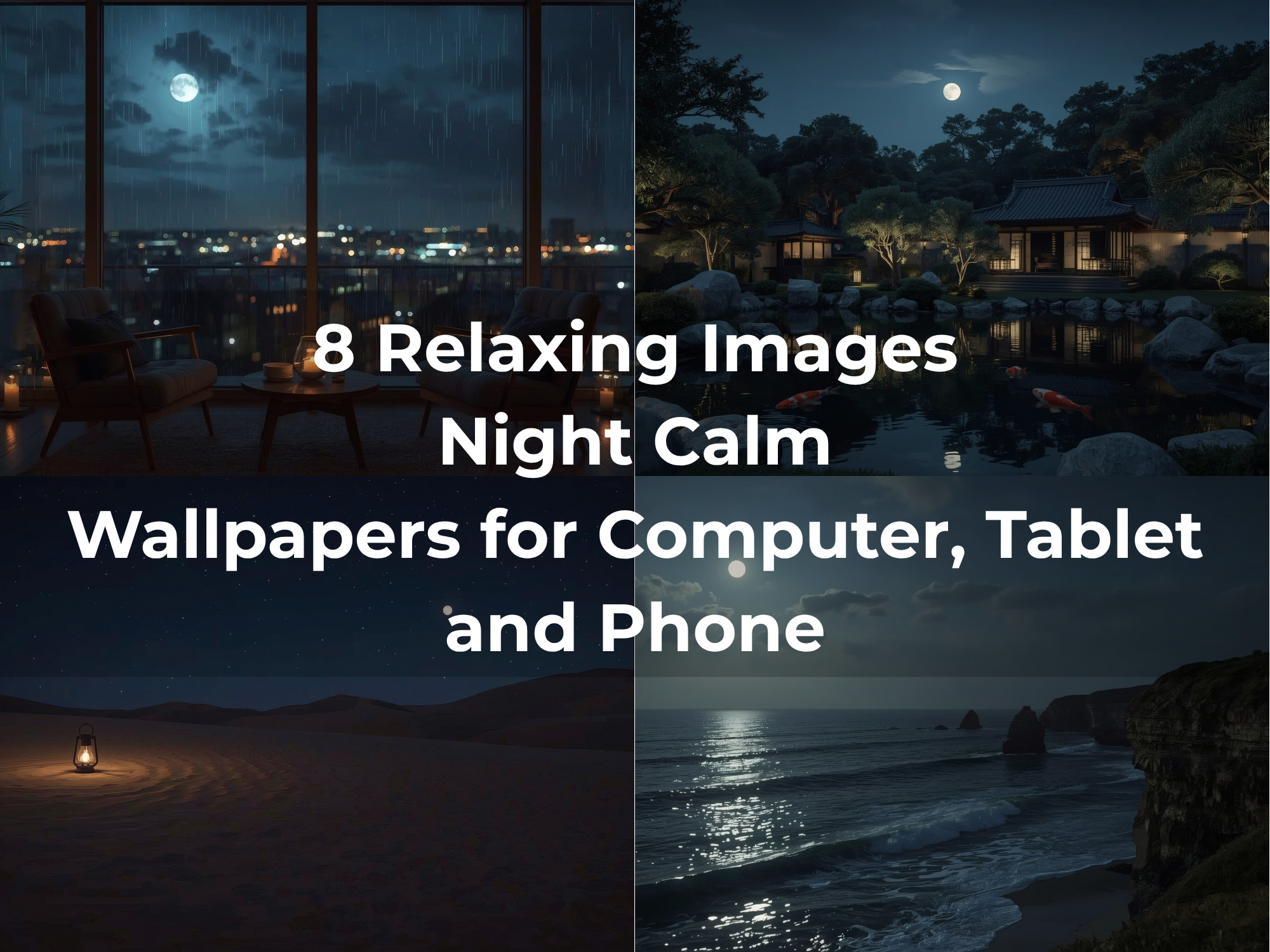 Night Calm: Moonlit Escapes Wallpaper Collection - Image 2