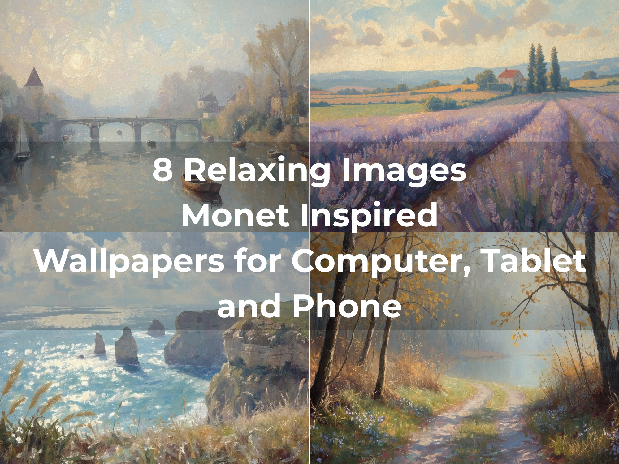 Monet Inspired Landscapes Wallpaper Collection – 8 Peaceful Impressionist Backgrounds - Image 2