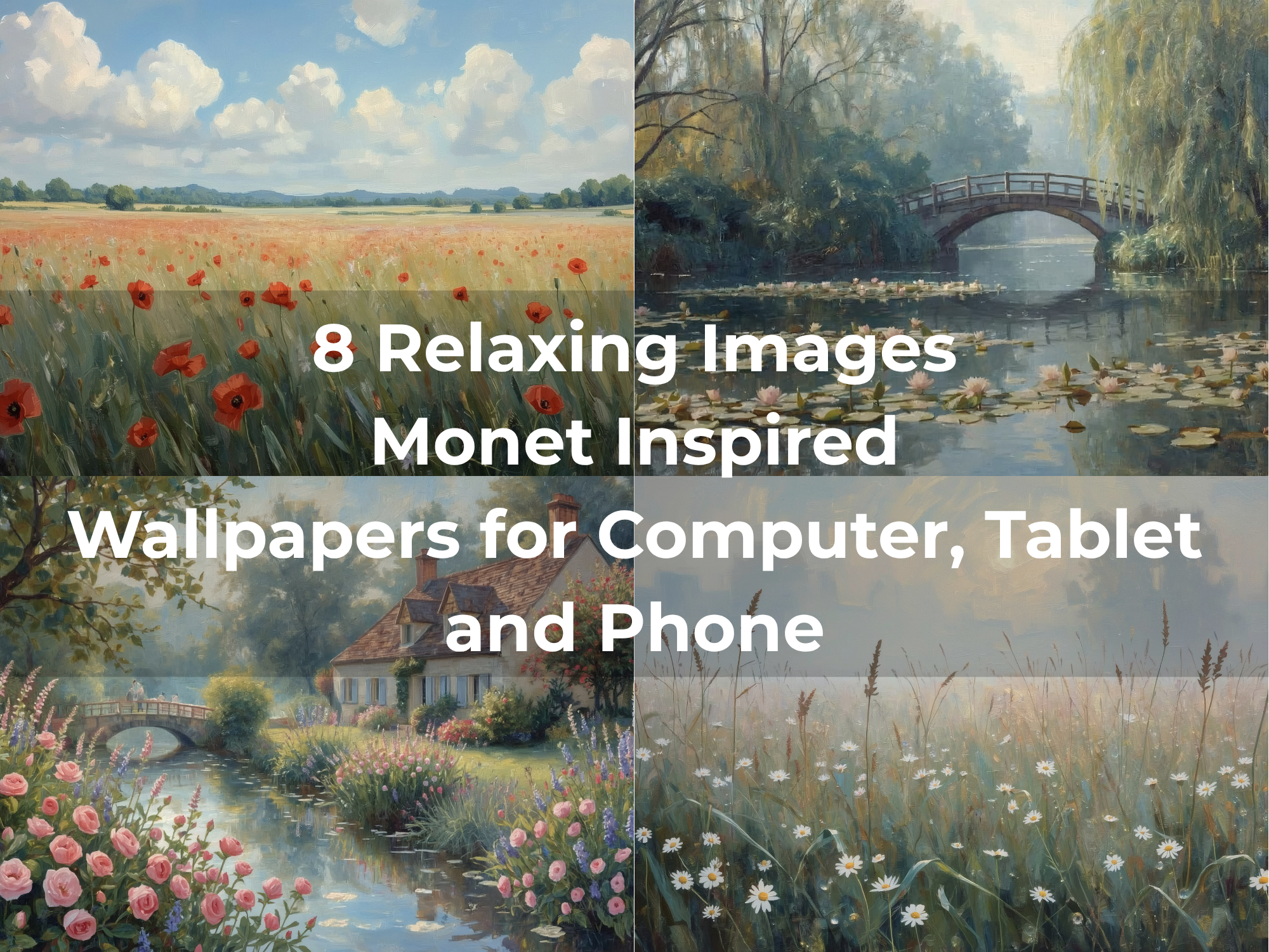 Monet Inspired Landscapes Wallpaper Collection – 8 Peaceful Impressionist Backgrounds - Image 3