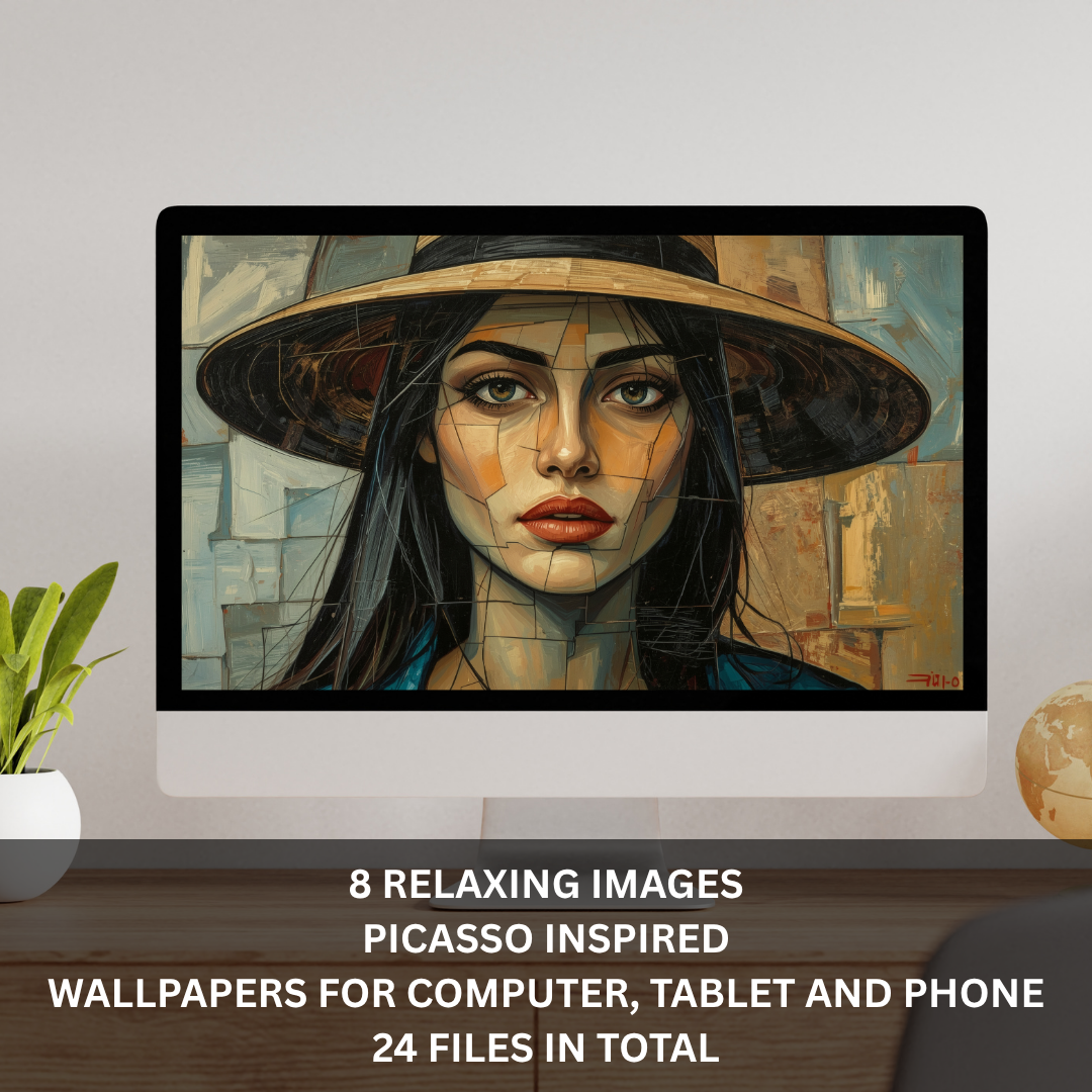 Picasso Inspired Digital Wallpapers Bundle | Cubist Art Wallpapers for Desktop, Tablet & Mobile - Image 4