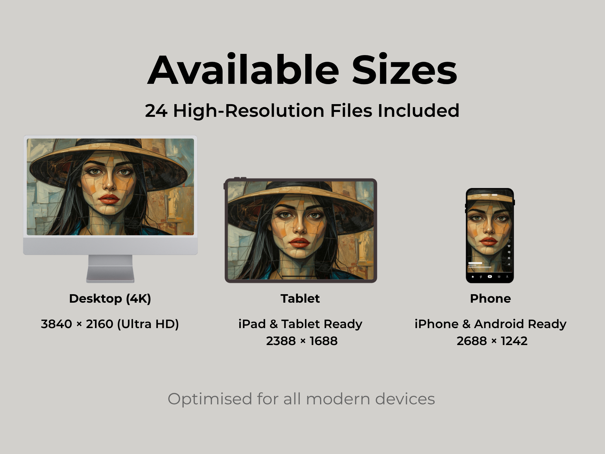 Picasso Inspired Digital Wallpapers Bundle | Cubist Art Wallpapers for Desktop, Tablet & Mobile - Image 5