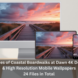 Coastal Boardwalks Wallpapers featuring a sunrise boardwalk leading through dunes towards the ocean