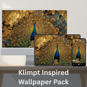 Klimt Inspired Digital Wallpapers featuring elegant golden Art Nouveau artwork for desktop, tablet and mobile devices