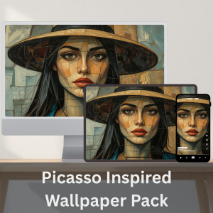 Picasso Inspired Digital Wallpapers featuring Cubist portraits and colourful geometric artwork