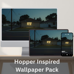 Edward Hopper Inspired Wallpapers collection for desktop tablet and mobile devices featuring atmospheric urban artwork
