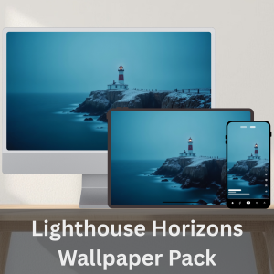 Lighthouse Horizons Digital Wallpaper Bundle featuring lighthouse wallpapers for desktop tablet and mobile