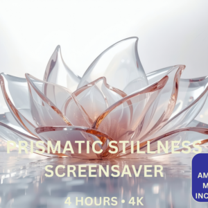 Prismatic Stillness abstract 4K screensaver with luminous crystal prisms and soft refracted light