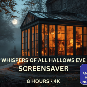 Halloween 4K Screensaver with autumnal pumpkins, moonlit mist, candlelit interiors and calming ambient music