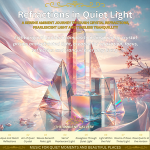 Refractions of Quiet Light abstract ambient music album with crystal prisms and soft pearlescent reflections