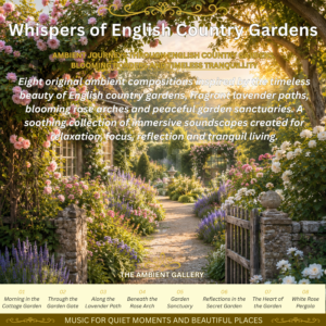 Whispers of English Country Gardens English Garden Ambient Music album inspired by roses, lavender and peaceful pathways