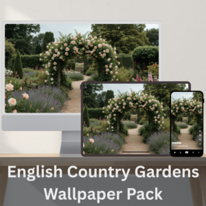 English Garden Wallpaper Collection featuring roses, lavender and peaceful country garden scenes for desktop, tablet and mobile